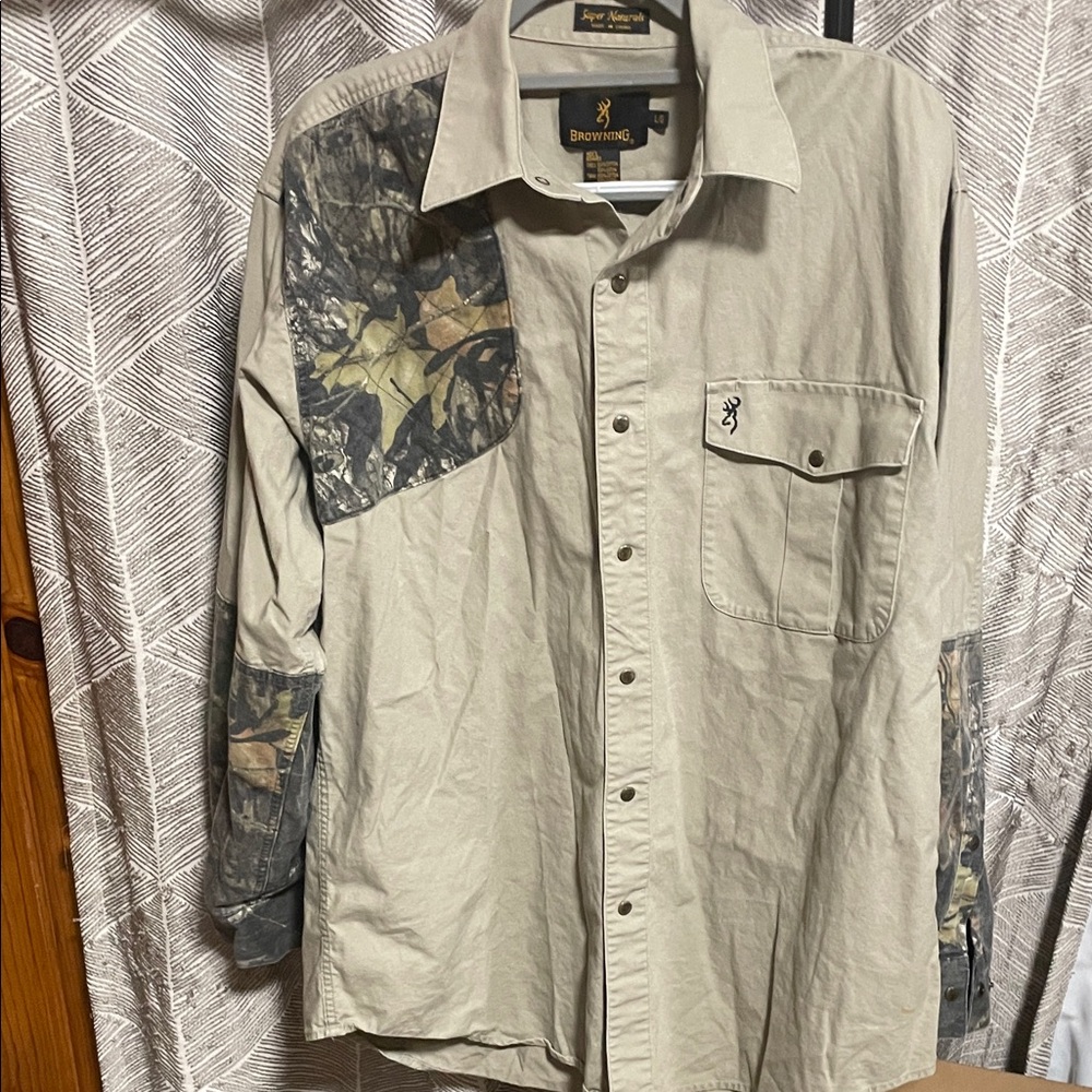 Browning Men's Khaki and Camo Shirt Jacket